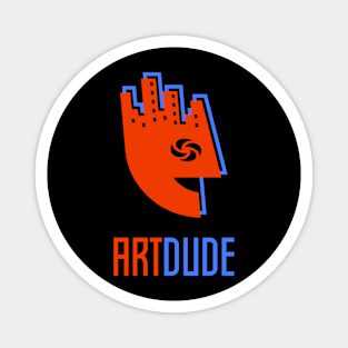 YourArtDude Logo In Red And Lt. Blue Magnet